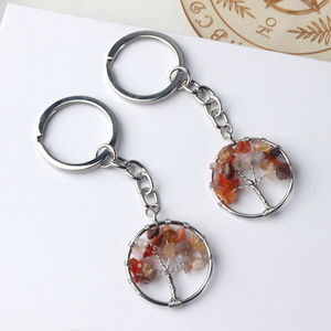 Porte-clés en cristal de design en gros, fait main, avec pierre naturelle de guérison, arbre de vie, cristaux pour souvenir - Product Image 5