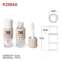 Flacon vide personnalisé pour correcteur liquide, étiquette privée, étui pour blush liquide longue tenue, emballage de maquillage avec grande brosse pour gloss à lèvres
