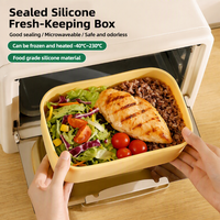 Boîte à bento japonaise en silicone de qualité alimentaire haute capacité avec compartiments et couvercle, écologique, pour la conservation de la fraîcheur des aliments