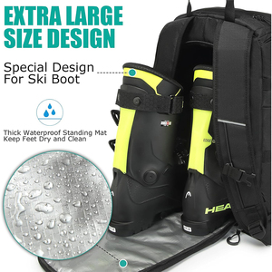 65L Ski <b>Boot</b> Bag Backpack Anti Scratch Goggle Helmet Compartment Reflective Waterproof <b>Standing</b> Mat Snowboard <b>Boots</b> Travel Pack - Product Image 4