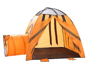 Tente <span class=keywords><strong>tunnel</strong></span> <span class=keywords><strong>pliable</strong></span> orange pour enfants, maison <span class=keywords><strong>de</strong></span> <span class=keywords><strong>jeu</strong></span> sportive pour 2 à 4 personnes, amusante - Product Image 4