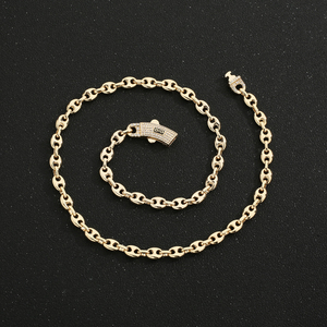 Nuovissima Catena a Naso di Maiale 6N8N 10N in Ottone Placcato Oro 14K di Alta Qualità, <span class=keywords><strong>Bracciale</strong></span> <span class=keywords><strong>e</strong></span> <span class=keywords><strong>Collana</strong></span> Manaco per <span class=keywords><strong>Uomo</strong></span> <span class=keywords><strong>e</strong></span> Donna - Product Image 4