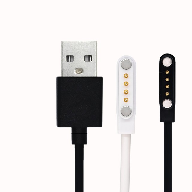 OEM Custom 4 Pin7.62mm Pogo Pin Magnetic Charging Cable Pure Copper USB A Data Cord for Smart Watches Fitness Trackers Wholesale