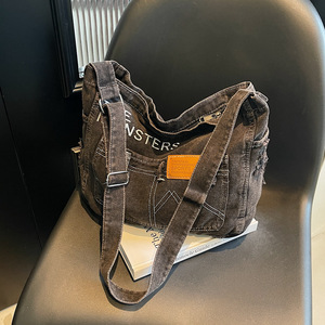 Vintage Denim Artistic Girl Commuting Crossbody <b>Bag</b> for Female <b>College</b> Students Shopping Leisurely Style Single Strap Portable - Product Image 6