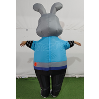 Costume gonflable de lapin policier pour adulte, tenue de mascotte amusante de dessin animé pour événements festifs et cosplay