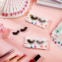 Boîte en carton rose personnalisée imprimée pour faux cils, vide, avec fenêtre transparente, pour cosmétiques et maquillage