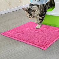Tapis pour gamelle d'animaux en PVC facile à nettoyer, imperméable, antidérapant, style dessin animé pour chiens et chats, doux et disponible en plusieurs couleurs