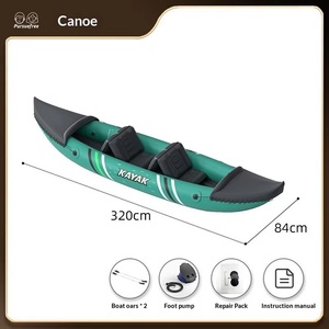 Kayak <span class=keywords><strong>gonflable</strong></span> en PVC pour deux <span class=keywords><strong>personnes</strong></span>, longueur 3,1-<span class=keywords><strong>4</strong></span> m, capacité 163 kg, sièges réglables, résistant à l'abrasion, pour la pêche - Product Image 3