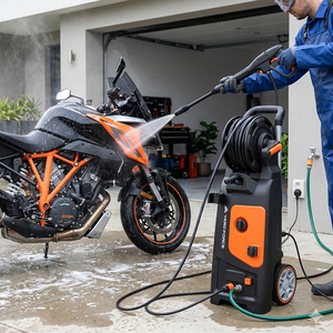 <span class=keywords><strong>Nettoyeur</strong></span> <span class=keywords><strong>haute</strong></span> <span class=keywords><strong>pression</strong></span> à <span class=keywords><strong>batterie</strong></span> lithium Yard Force EW U15DU 2800W, 150 bars et 800 L/H pour le lavage de voitures - Noir - Product Image 1