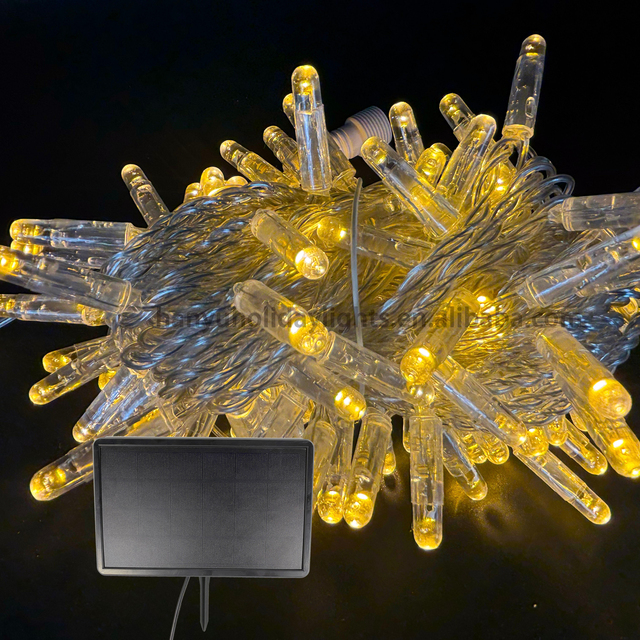 Outdoor IP67 Low Voltage LED Solar Christmas Tree Garland Lighting Green PVC Wire Fairy Decorations Indoor Fairy String Lights