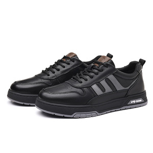 Zapatillas informales de primavera de cuero genuino para hombre, zapatos blancos de suela blanda, zapatillas de moda versátiles, cómodas y transpirables - Product Image 1