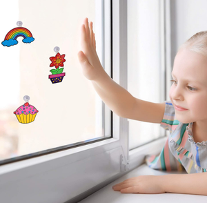 Kit de arte de pintura con purpurina para ventana DIY, pegatinas acrílicas, kit artesanal, promoción de habilidades para niños pequeños, Regalos perfectos - Product Image 3