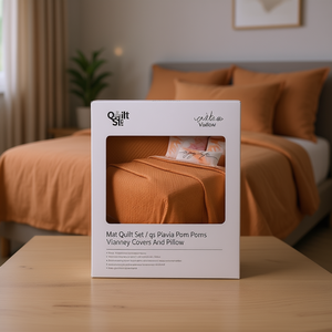 Juego de edredón Viallow Mat Pavia con pompones, fundas Vianney y almohada, 225x235 cm, ropa de cama moderna - Product Image 2