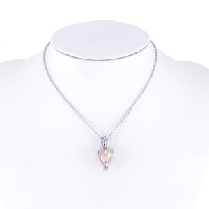 925 ayar gümüş kafes kolye kadınlar için inci rodyum kaplama - Product Image 3