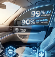 Película de Vinilo para Ventanas de Auto Nano PET con Bloqueo del 99% de Rayos UV, Protección Infrarroja, Adhesiva, en Rollo, Alta Claridad, Rechazo de Calor, Antideslumbrante