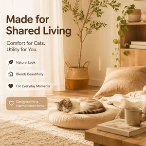 Mesa de Noche de Madera para Gatos, Mesa Auxiliar Multifuncional, Armario Compartido para Humanos y Mascotas, Casa Escondite para Gatos - Product Image 6