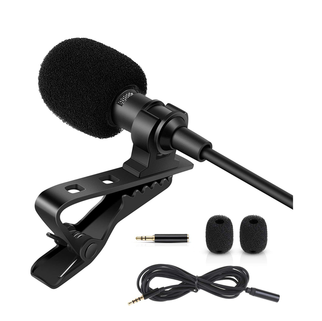 Condenser Recording Lavalier Lapel Microphone Metal Clip Omnidirectional for Conference