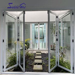 Puerta Plegable de Vidrio y Aluminio de Interior para Uso Comercial, Diseño Moderno con Persianas y Rejillas Insertadas, Conforme al Estándar NFRC de Canadá - Product Image 6