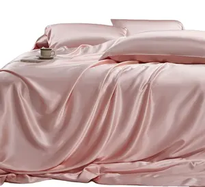 ชุดเครื่องนอนผ้าไหม19Mm/22Mm 100% หรูหรา/แผ่นกระชับกับชุดปลอกหมอนผ้าไหมขนาดควีนไซส์