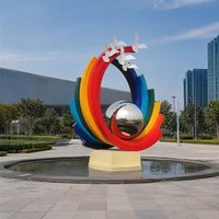 Offre Spéciale : Sculpture d'oiseau arc-en-ciel de luxe en acier inoxydable, sphère de colombe colorée effet miroir, pour parcs, places, centres de villégiature et jardins, taille personnalisable