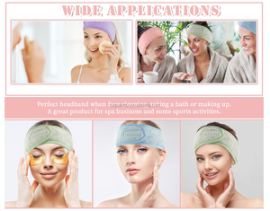 Bandeau de maquillage personnalisé avec logo, en polaire corail réglable, doux comme un torchon, pour le lavage du visage et la douche - Product Image 4