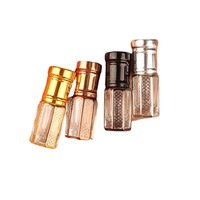 Bouteille Attar d'huiles de parfum Oud Simple de luxe 3ml vitrail avec bâton en plastique de forme plate et bouchon à vis doré quantité minimale de commande 100 pièces