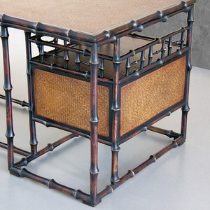 Chinese Style Bamboo Office <b>Desk</b> L Shape Storage Tea Table Chair Set Freestanding Wood Legs <b>Study</b> <b>Desk</b> Computer <b>Desk</b> - Product Image 3