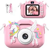 Dual Cam Full HD Digitale camera voor peuters CMOS Vlog-opname >40x optische zoom Waterdicht voor kinderen - Kerstverjaardagscadeau