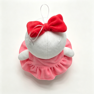 Peluche bonhomme de neige personnalisée pour fille, adorable peluche bonhomme de neige, peluche bonhomme de neige avec nœud rouge et robe rose, bonhomme de neige d'hiver - Product Image 4
