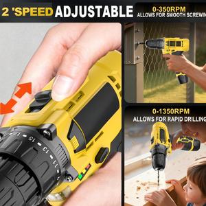 12V Cordless Drill Set Screwdriver Variable Speed <b>Power</b> <b>Tool</b> Accessories Drilling 25mm Battery Local US Warehouse CD-12HP-2 12V - Product Image 6