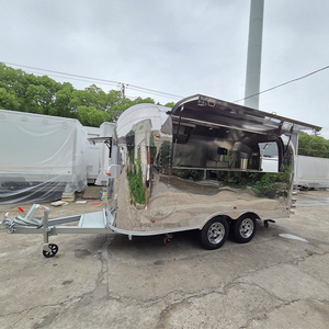 Remorque de concession mobile en acier inoxydable pour pizzas, hamburgers, café, camion de restauration, chariot de nourriture, vélo de restauration à vendre - Product Image 4