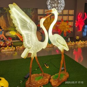 Grande sculpture de grue en fibre de verre, en forme d'<span class=keywords><strong>oiseau</strong></span>, lumineuse, design réaliste, pour jardin, parc, rue commerciale - Product Image 5