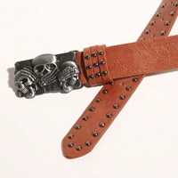 Ceinture personnalisable en alliage style punk hip-hop pour homme avec boucle tête de mort, ceinture décontractée personnalisée pour pantalon SONGQI 105cm 2-4cm en stock
