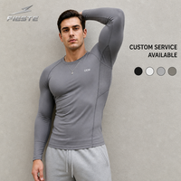 Vente en gros de sous-vêtements de sport à séchage rapide, respirants et extensibles pour la course à pied, le football, la gym, chemise de compression à manches longues pour hommes