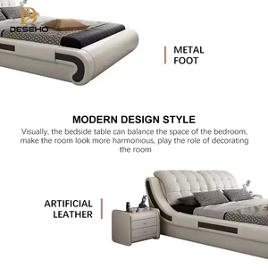 Modern Design Smart Leather Queen Size Multifunctional Smart Luxury <strong>Bed</strong> with <strong>TV</strong> Sleep Storage Sofa <strong>Bed</strong> Bedroom Furniture Set - Product Image 4