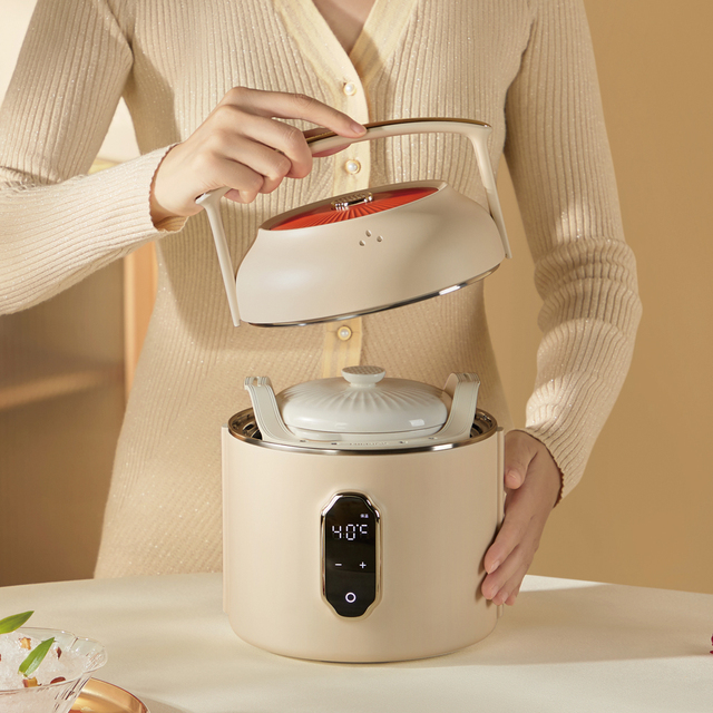 1L Large Capacity Household All-in-one Powerful Multifunction Chinese Cooking Pot Ceramic Crockpot Electric Stew Pot Slow Cooker
