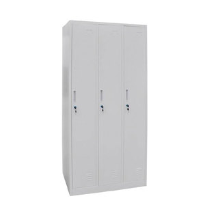 Armoire de rangement métallique à 3 portes au design moderne pour chambre à coucher, en acier, pour suspendre les vêtements, pour hôtel ou salle de sport - Product Image 5