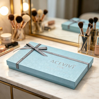 Boîte cadeau rigide avec couvercle et base personnalisés, avec ruban, emballage cosmétique pour rouge à lèvres, marque de beauté à étiquette privée