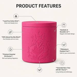 Refined Embossed Plaster Candle High Shine Finish For Luxury <b>Gift</b> Boutique Wholesale Factory Direct Price Premium <b>Box</b> - Product Image 3
