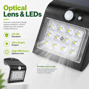 Popular Double Side Luminescence Solar Garden Wall <strong>Light</strong> <strong>Outdoor</strong> IP65 Waterproof <strong>PIR</strong> Motion Sensor <strong>Light</strong> for Patio Yard - Product Image 2