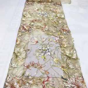Colorful Haute Coutur Fower Fabric Designs Fashion <span class=keywords><strong>2021</strong></span> Colletion en Stock Design - Product Image 1