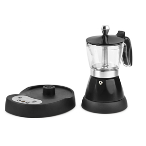 Cafetière à expresso italienne Cafetière électrique Moka Pot électrique pour café en poudre, 400 W, 3 <span class=keywords><strong>tasses</strong></span>, écran LED - Product Image 6