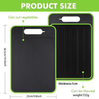 Planche à découper et à décongeler KITCHENCARE double face 4-en-1 avec râpe et aiguiseur
