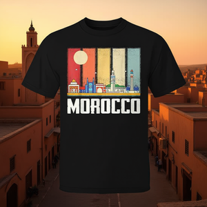 T-shirt Maroc Skyline, souvenir africain, cadeau de voyage, taille adulte unisexe - Product Image 3