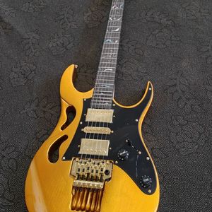 Guitare électrique double tremolo de qualité supérieure, nouveau style Gold Flake 7V |   Design haut de gamme et élégant, esthétique - Product Image 2