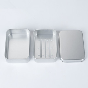 Custom Logo Portable Drain Layer Aluminium Tin <strong>Soap</strong> Box Empty Container Tin <strong>Soap</strong> Case Boxes Travel <strong>Soap</strong> <strong>Holder</strong> - Product Image 2