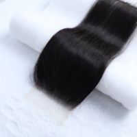 Cheveux Humains Vierges Remy Cambodgiens, Closure en Dentelle 6x6, Lisse, Dentelle HD Transparente, Double Trame Faite à la Machine, RUISI LC-005 pour Femmes