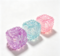 Jouet sensoriel anti-stress en TPR souple et compressible, cube de fleur transparent multicolore scintillant de 5,5 cm, jouet en maltose mignon