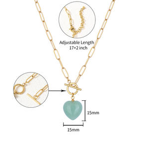 Collar de Cadena con Colgante de Acero Inoxidable Chapado en Oro, Joyería de Moda Unisex, Personalizable OEM/ODM, Agate Spot Goods - Product Image 6