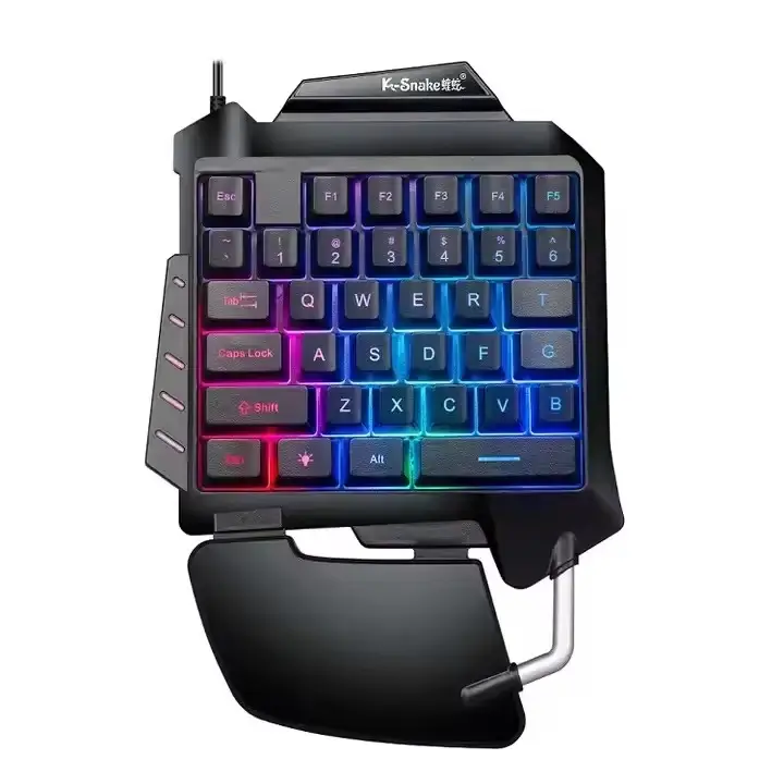 Tastiera da gioco con una sola mano con tastiera da gioco 35 tasti con una mano ergonomica per LOL PUBG CSGO Gamer PC portatile tastiera